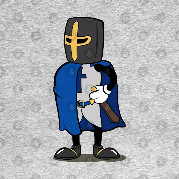 Teutonic Knight Cartoon (Player 1 colors, blue) by Koyaanisqatsian